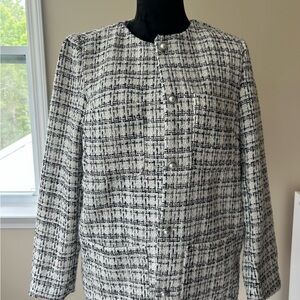 Chic Black and White Tweed Jacket